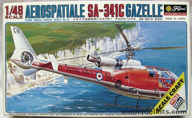Fujimi 1/48 Aerospatiale SA-341C Gazelle - Royal Navy, 5A39-500 plastic model kit
